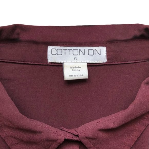 Cotton On deep burgundy elongated buttondown shirt - Picture 4 of 4